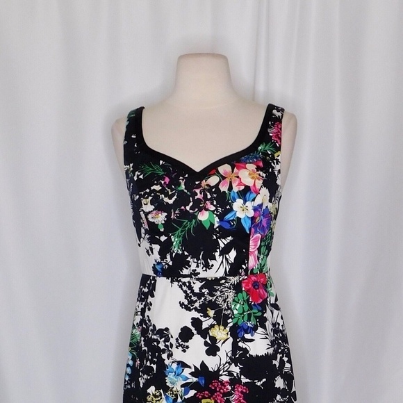 Anthropologie LEIFNOTES Chroma Shadow Floral Sheath Dress Fitted Romantic Size 0 - Picture 4 of 13